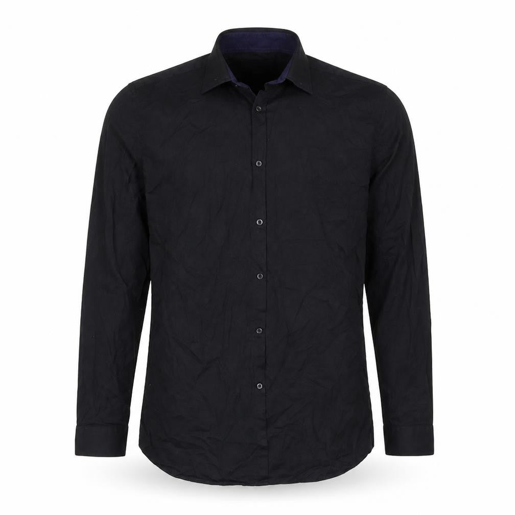 Cedarwood State Mens Black Cotton Button-Up Size 16 Collared Button