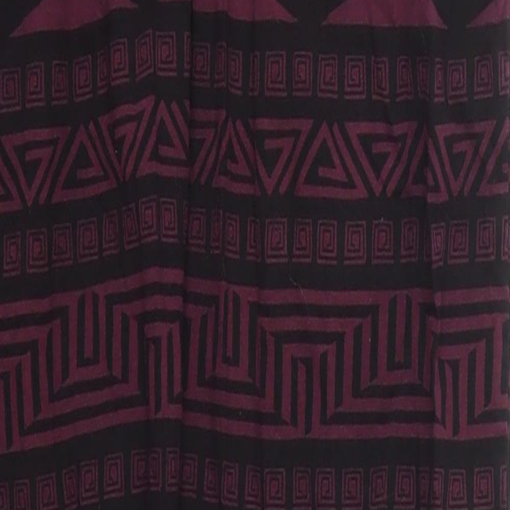 H&M Womens Purple Geometric Cotton Trousers  Size S L20 in Regular Drawstring - Pyjama Pants