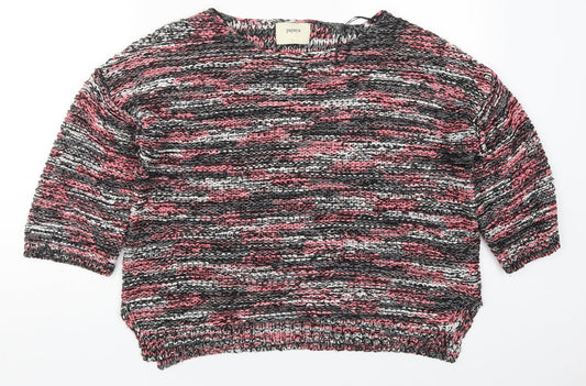 Papaya Womens Pink Round Neck  Acrylic Pullover Jumper Size L