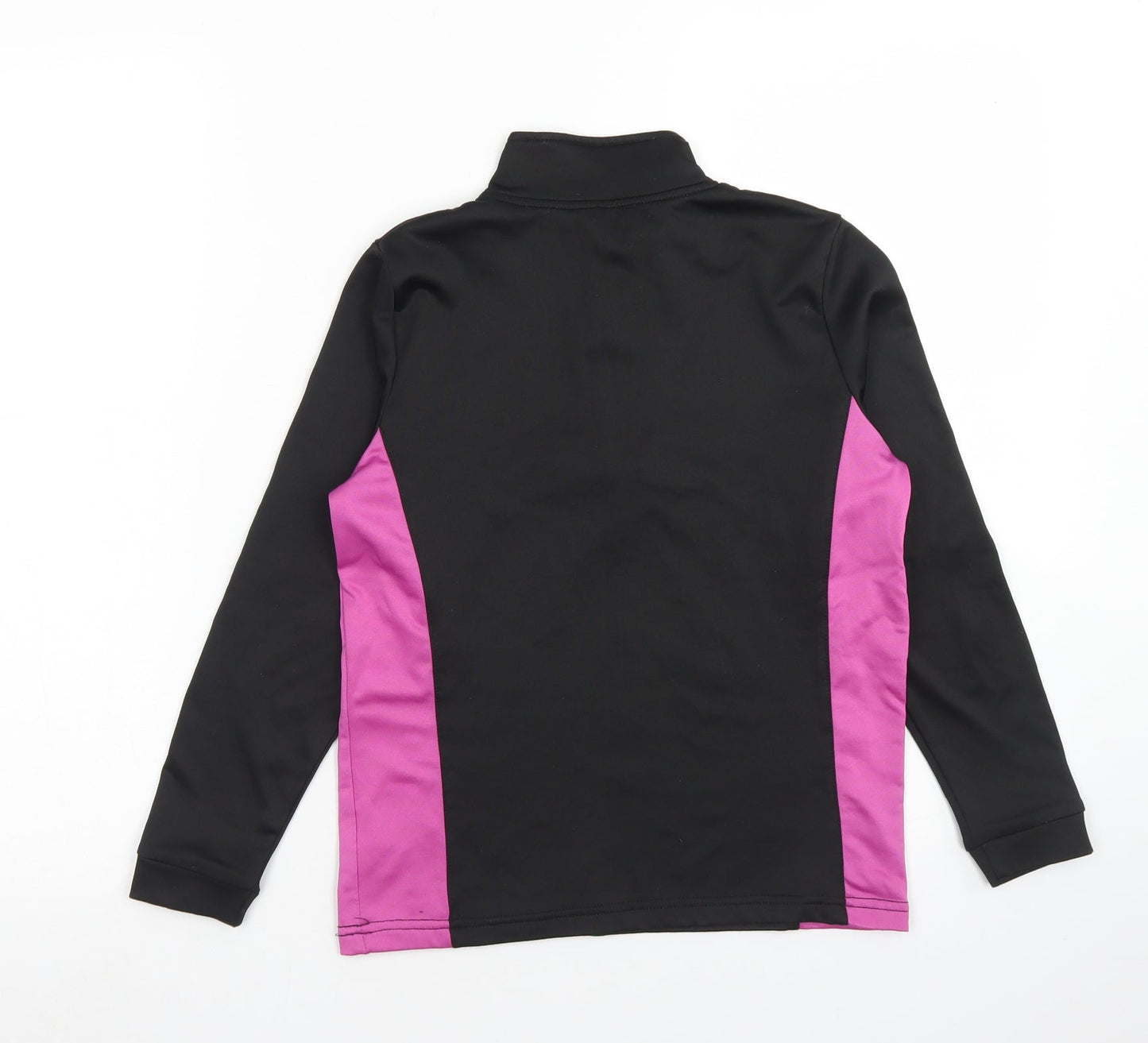 Crane Girls Black Colourblock Polyester Pullover Sweatshirt Size 9-10 Years  Zip