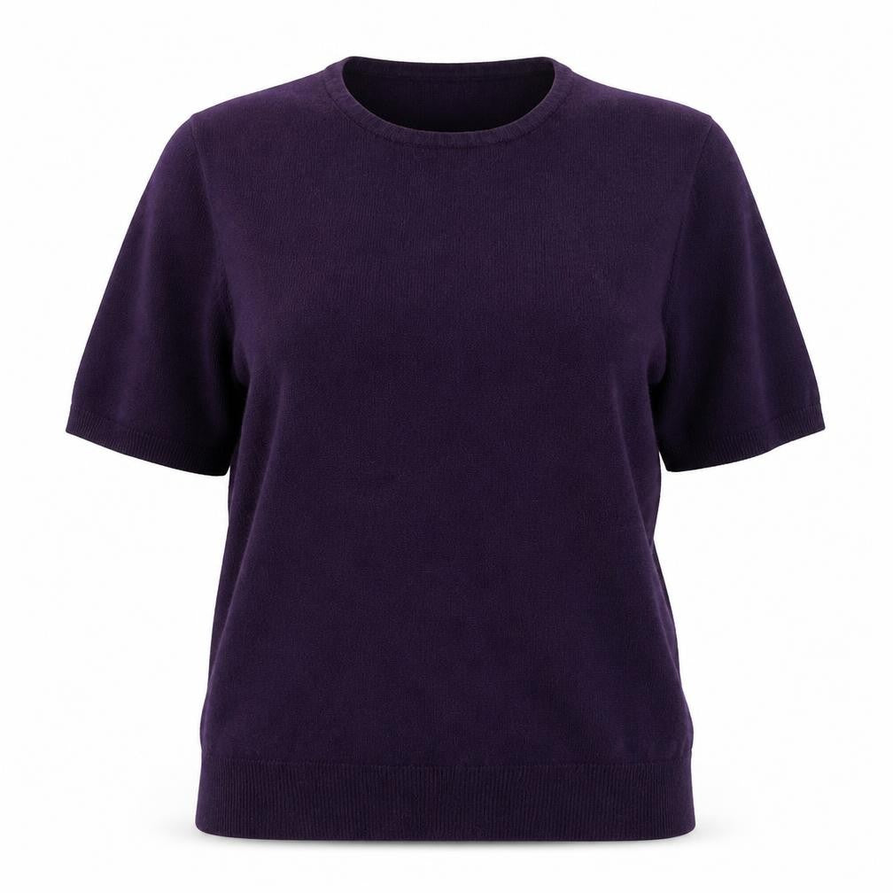 hs Womens Purple Crew Neck  Acrylic Pullover Jumper Size 14