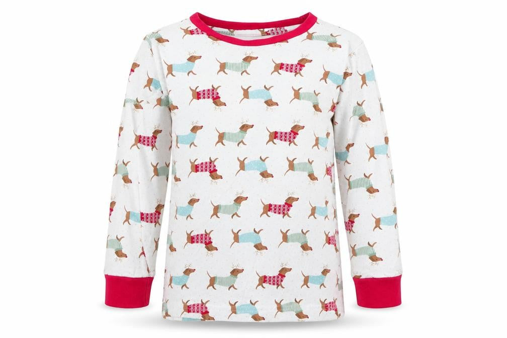 Matalan Girls White Solid Cotton Top Pyjama Top Size 7 Years   - Christmas
