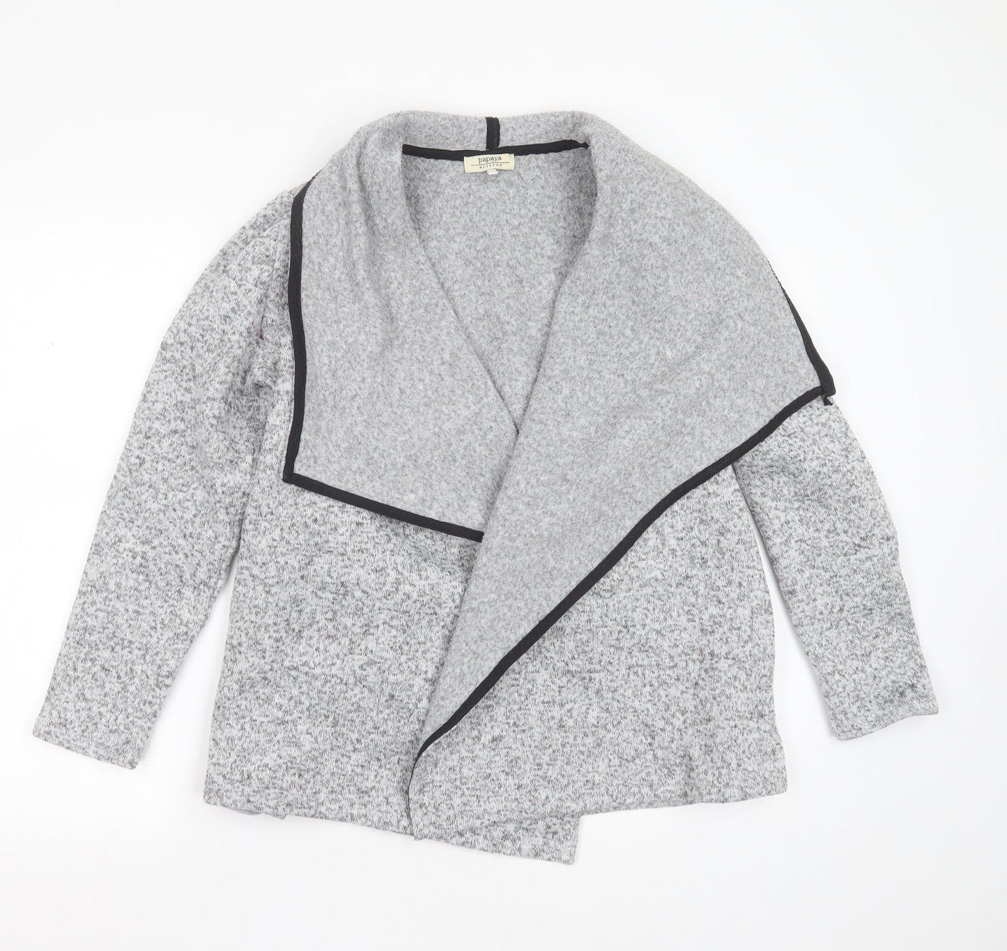 Papaya Womens Grey Collared  Polyester Cardigan Jumper Size 12