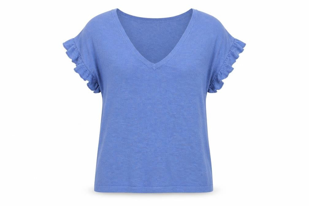 NEXT Womens Blue V-Neck  Acrylic Pullover Jumper Size M