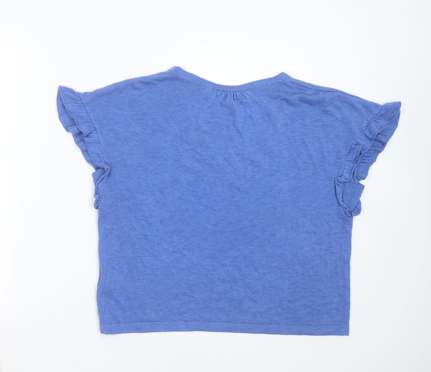 NEXT Womens Blue V-Neck  Acrylic Pullover Jumper Size M