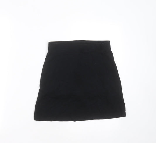 George Girls Black  Cotton Mini Skirt Size 13-14 Years  Regular