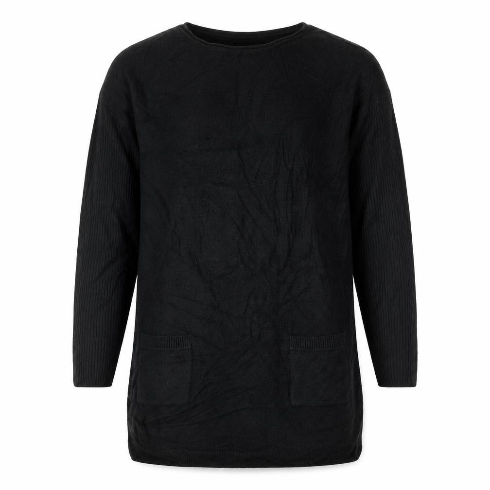 Papaya Womens Black Round Neck  Acrylic Pullover Jumper Size 10