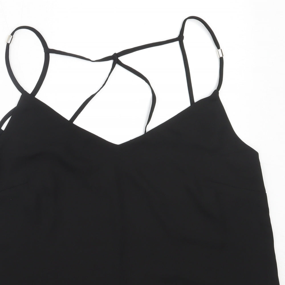 Lipsy Womens Black  Polyester Camisole Blouse Size 10 V-Neck