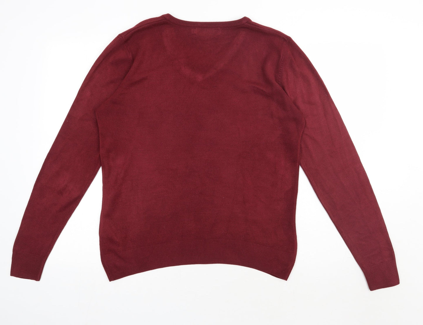 Kensington Mens Red  Acrylic Pullover Sweatshirt Size M