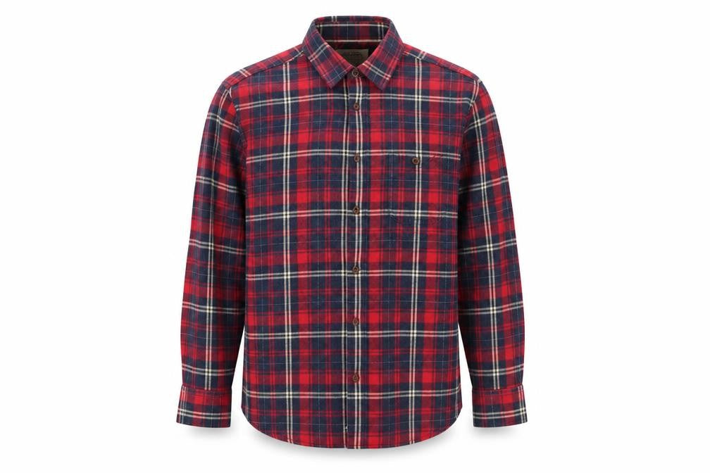 Burton Mens Red Check Cotton  Button-Up Size S Collared Button