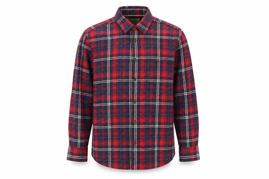 Burton Mens Red Check Cotton  Button-Up Size S Collared Button