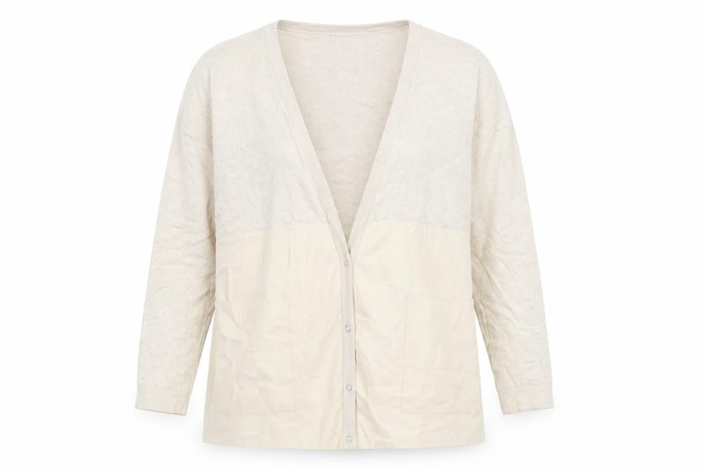 Zara Womens Beige V-Neck  Polyester Cardigan Jumper Size S