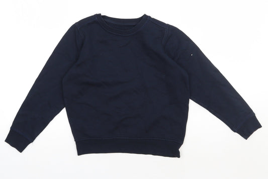 Marks and Spencer Boys Blue  Cotton Pullover Sweatshirt Size 7-8 Years  Pullover - school Wear