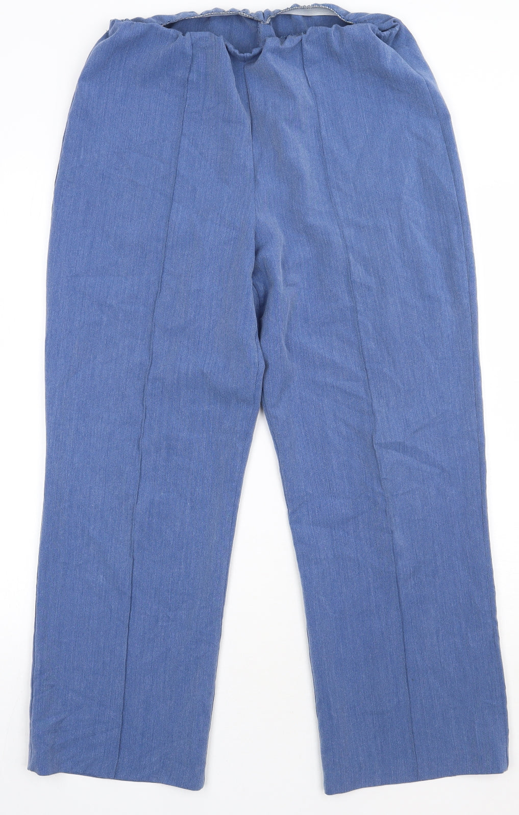 emma Womens Blue  Polyester Trousers  Size 12 L28 in Regular