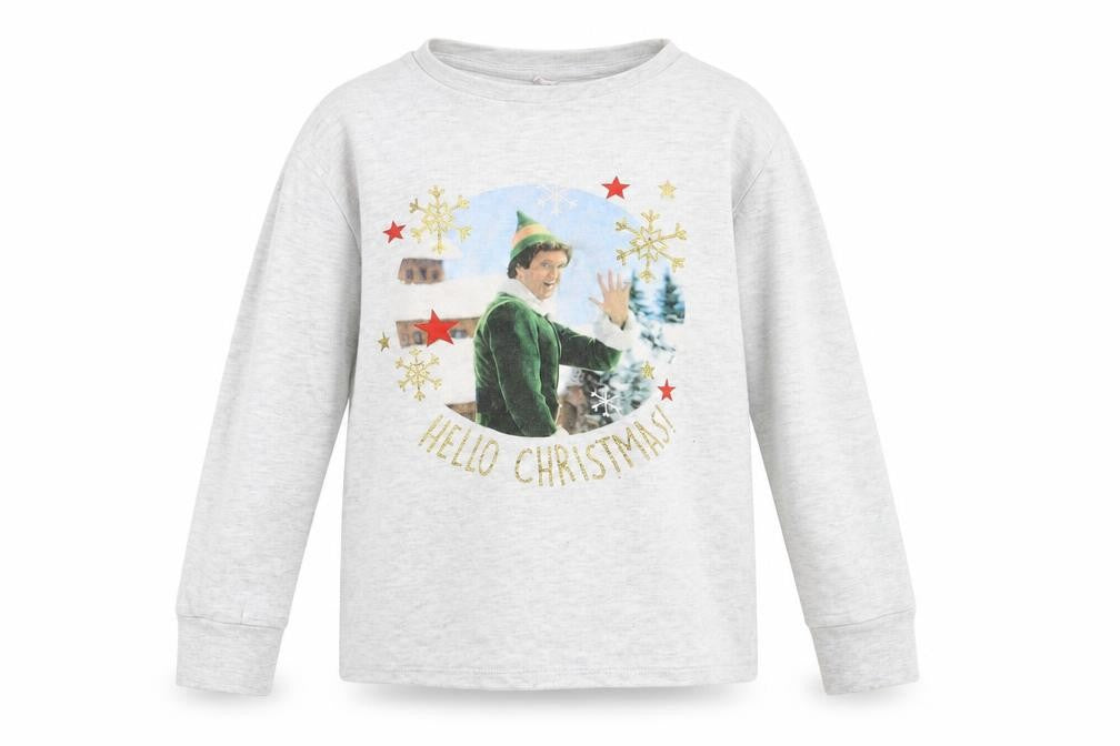 George Boys Grey  Cotton Basic Casual Size 7-8 Years Crew Neck Pullover - Elf Christmas