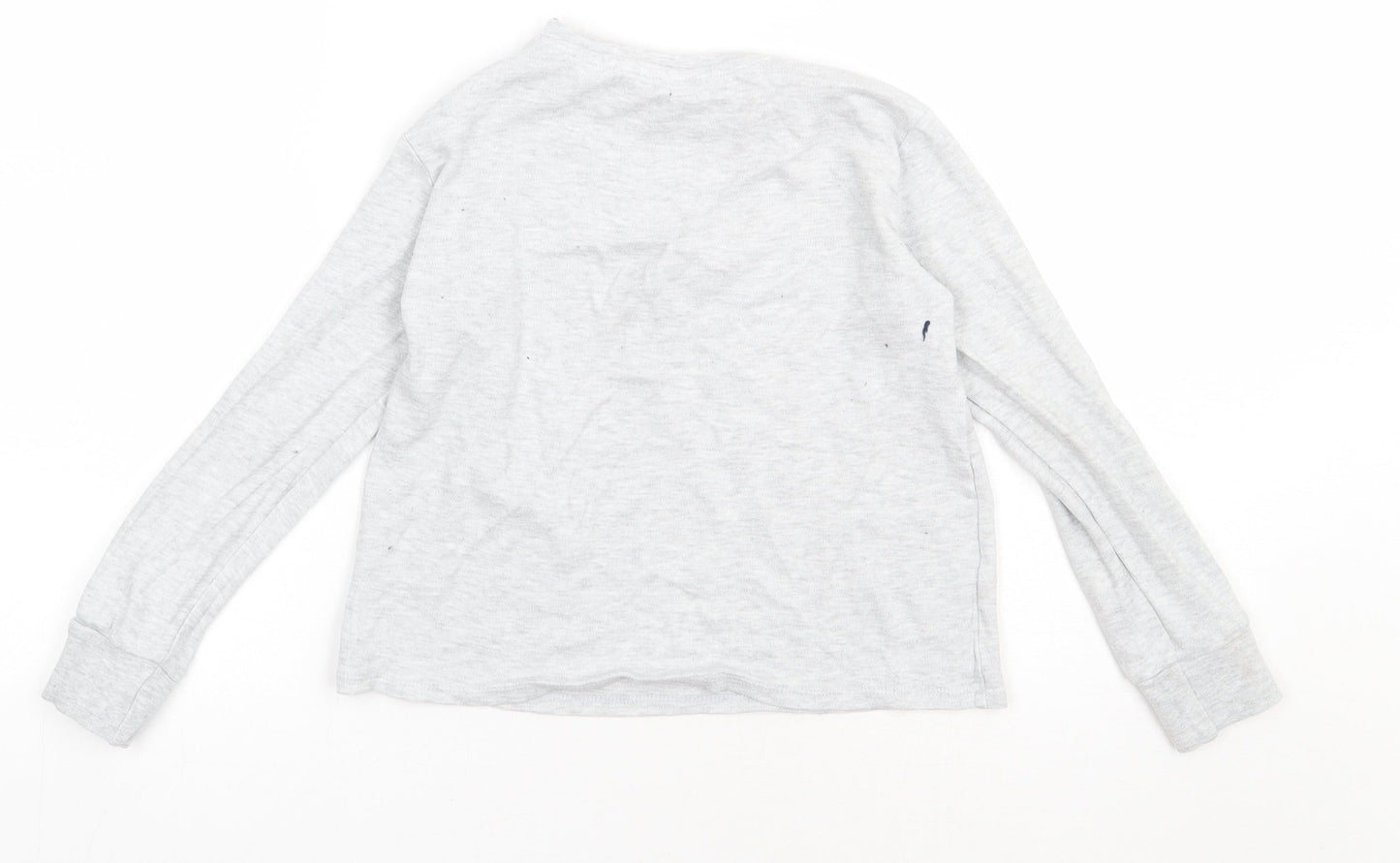 George Boys Grey  Cotton Basic Casual Size 7-8 Years Crew Neck Pullover - Elf Christmas