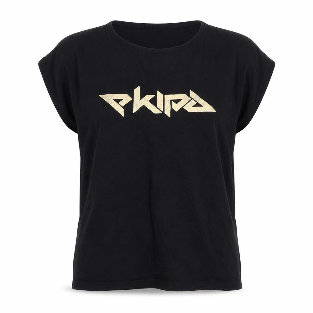 arass style Womens Black  Cotton Basic T-Shirt Size L Crew Neck