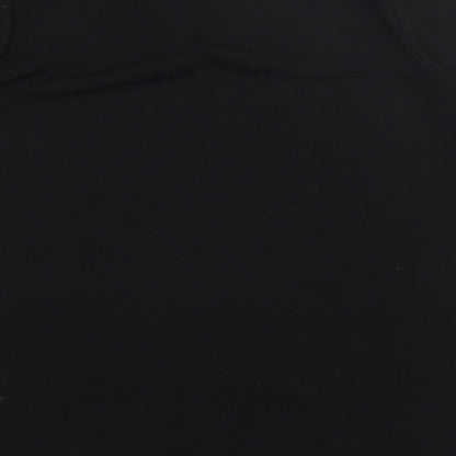 Preworn Womens Black  Polyester Basic Blouse Size 12 V-Neck