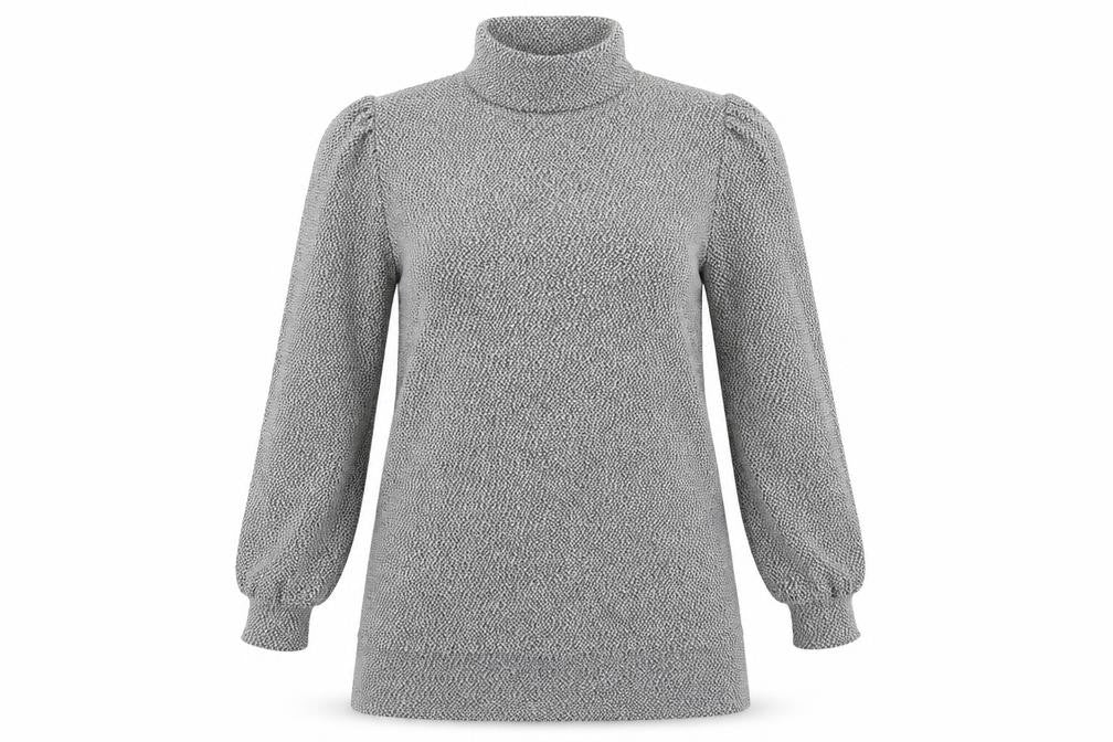 Boohoo Womens Grey  Polyester A-Line  Size 12  Roll Neck Pullover