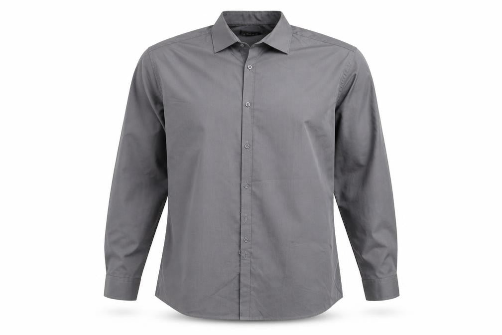 Primark Mens Grey  Polyester  Button-Up Size 16.5 Collared Button