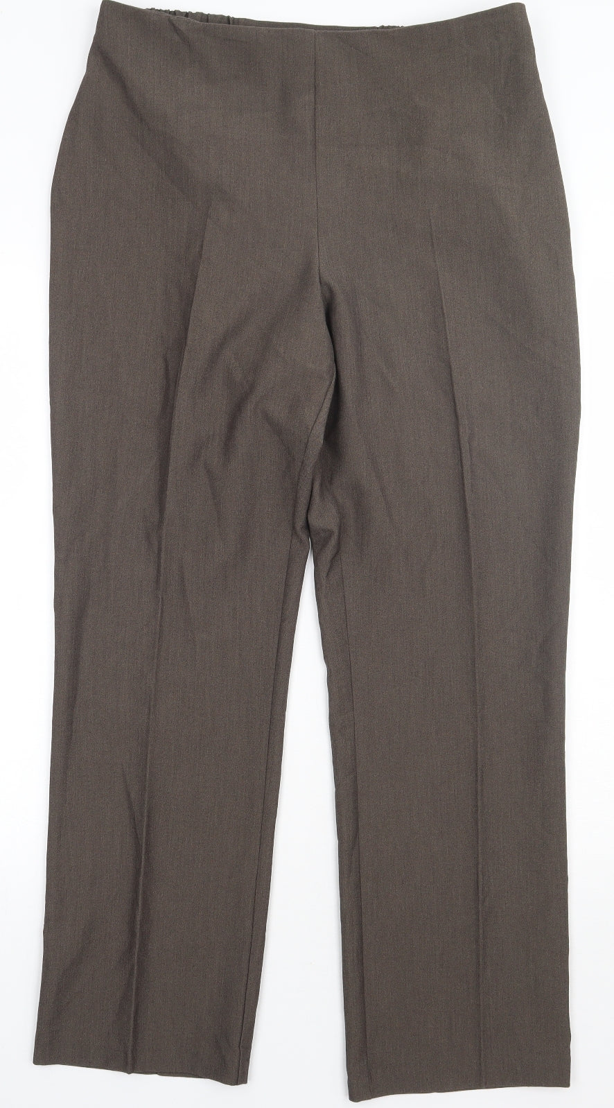 Marks and Spencer Womens Green  Polyester Trousers  Size 14 L30 in Regular