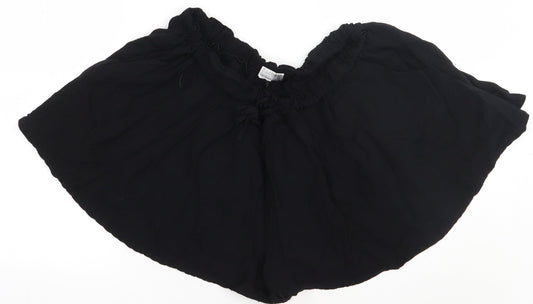 amesun Womens Black  Cotton Paperbag Shorts Size 4XL  Regular