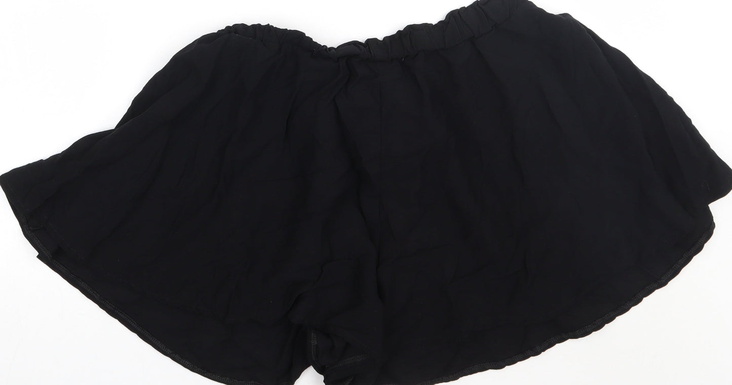 amesun Womens Black  Cotton Paperbag Shorts Size 4XL  Regular