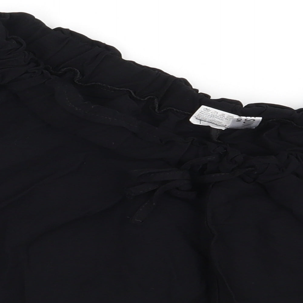 amesun Womens Black  Cotton Paperbag Shorts Size 4XL  Regular