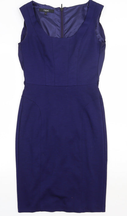 Next Womens Purple  Polyester A-Line  Size 6  Crew Neck Zip