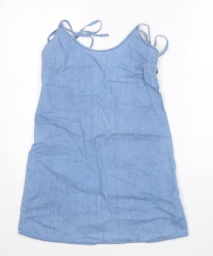 ASOS Womens Blue  Cotton Basic Tank Size 8 Round Neck