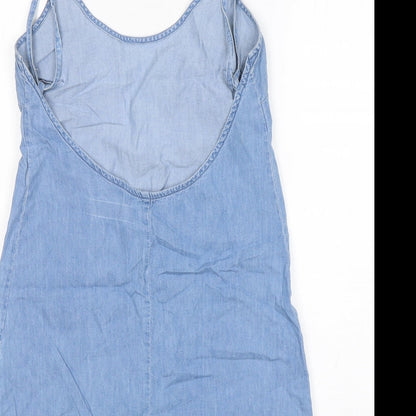 ASOS Womens Blue  Cotton Basic Tank Size 8 Round Neck