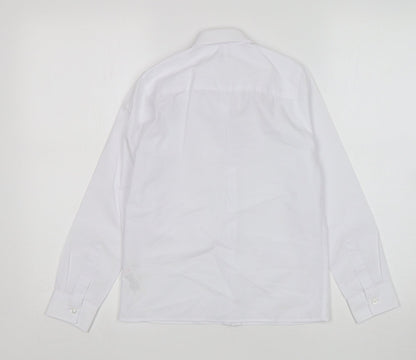 Marks & Spencer Girls White  Cotton Basic Button-Up Size 9-10 Years Collared
