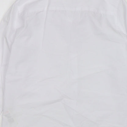 Marks & Spencer Girls White  Cotton Basic Button-Up Size 9-10 Years Collared