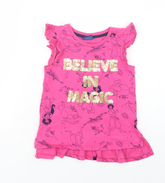 George Baby Pink Geometric Cotton Basic Blouse Size 18-24 Months Crew Neck  - Aladdin