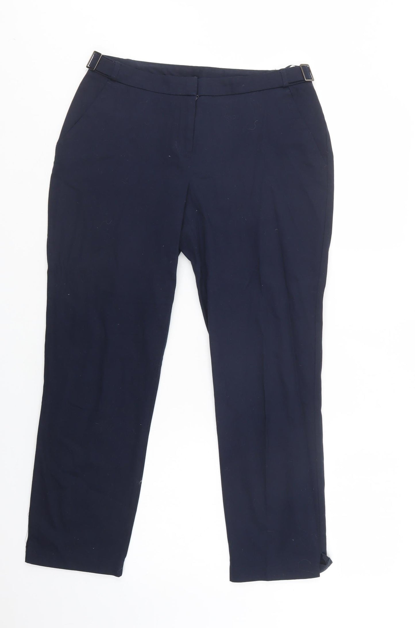 Dorothy Perkins Womens Blue  Cotton Chino Trousers Size 10 L28 in Regular Hook & Loop