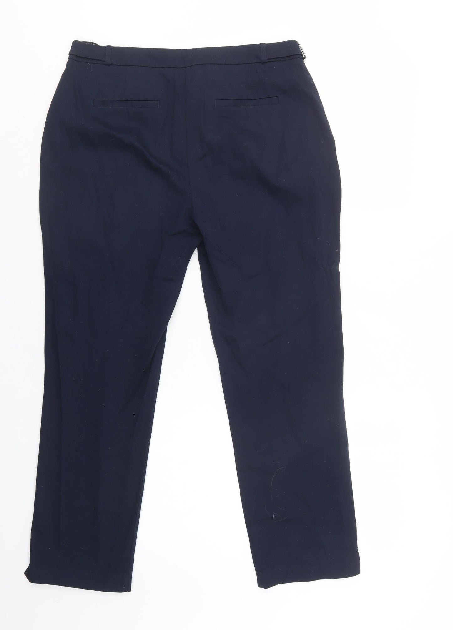 Dorothy Perkins Womens Blue  Cotton Chino Trousers Size 10 L28 in Regular Hook & Loop