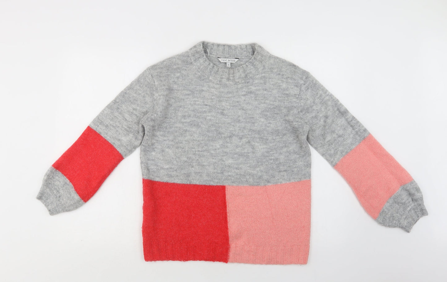 NEXT Womens Grey Crew Neck  Acrylic Pullover Jumper Size S
