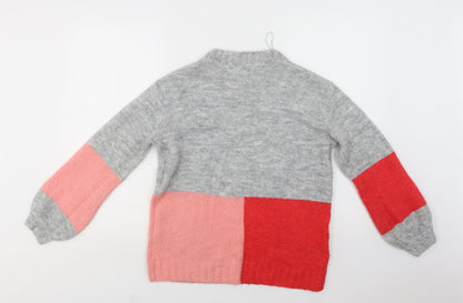 Preloved NEXT Womens Grey Crew Neck  Acrylic Pullover Jumper Size S - Back