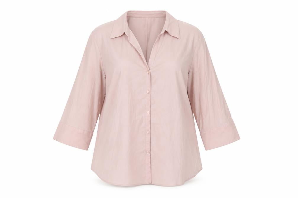 B.B.  Womens Pink  Viscose Basic Button-Up Size XL Collared