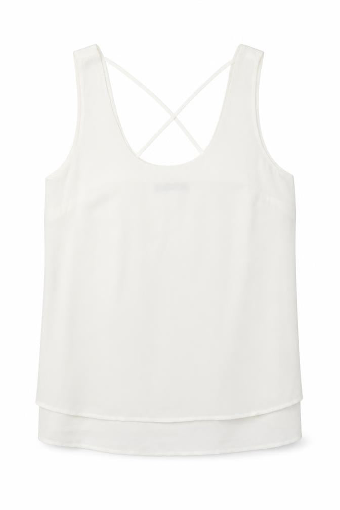 Oasis Womens White  Polyester Basic Tank Size 12 Scoop Neck