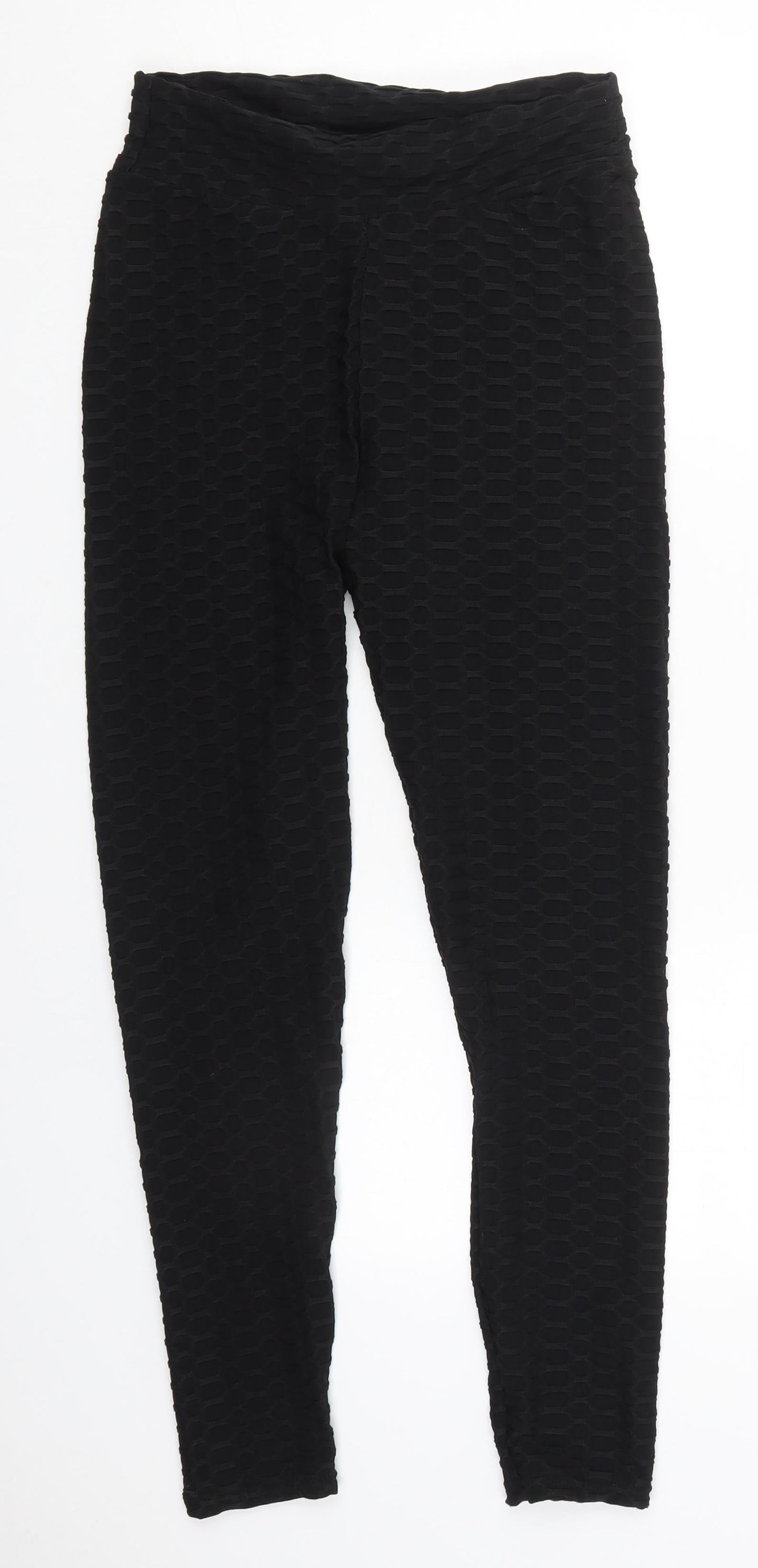 Preworn Womens Black  Nylon Carrot Leggings Size L L29 in
