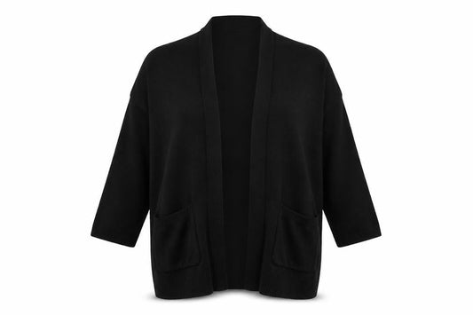 Atmosphere Womens Black Collared  Viscose Cardigan Jumper Size 12