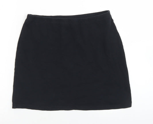 Internacionale Womens Black  Cotton A-Line Skirt Size 12