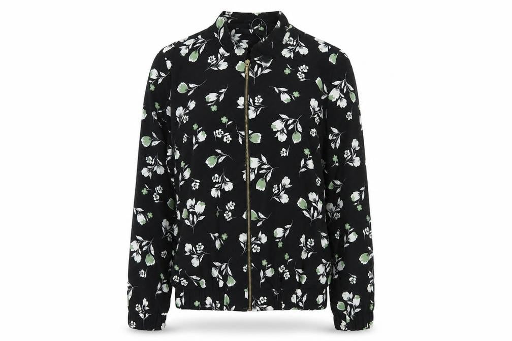 V by Very Womens Black Floral  Jacket  Size 12  Zip
