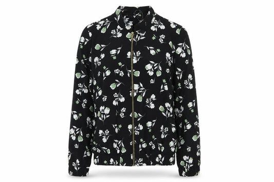 V by Very Womens Black Floral  Jacket  Size 12  Zip