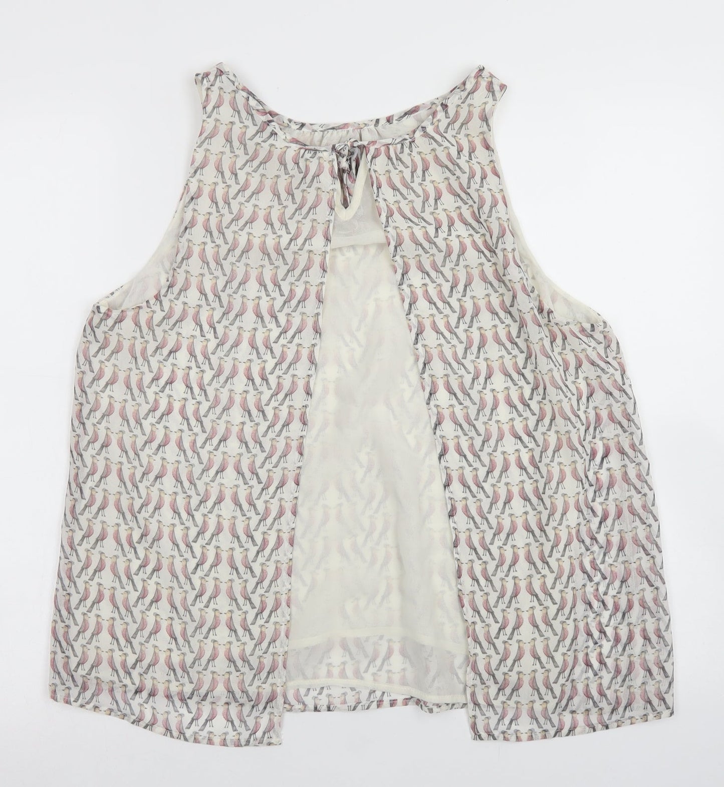 Zara Womens White  Polyester Basic Blouse Size M Round Neck