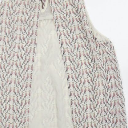Zara Womens White  Polyester Basic Blouse Size M Round Neck
