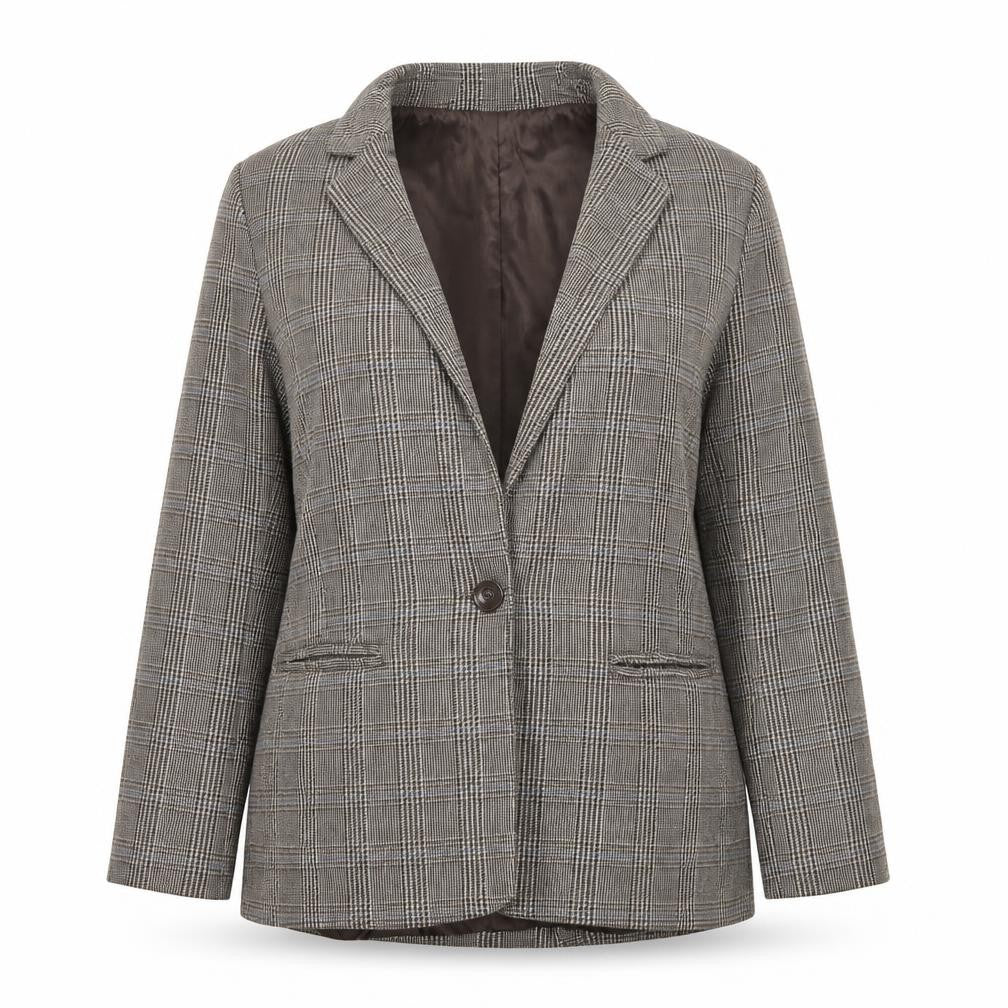 Corset Womens Brown Plaid Cotton Jacket Blazer Size L