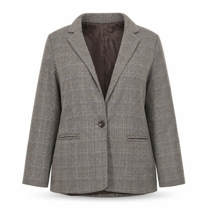 Corset Womens Brown Plaid Cotton Jacket Blazer Size L