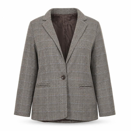 Corset Womens Brown Plaid Cotton Jacket Blazer Size L